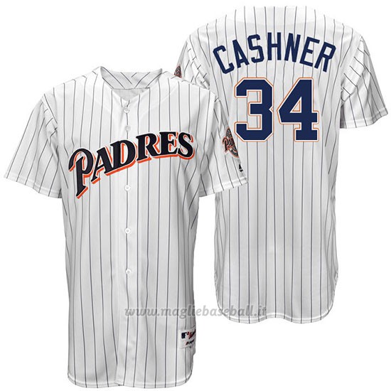 Maglia Baseball Uomo San Diego Padres Andrew Cashner Bianco Turn Back The Clock